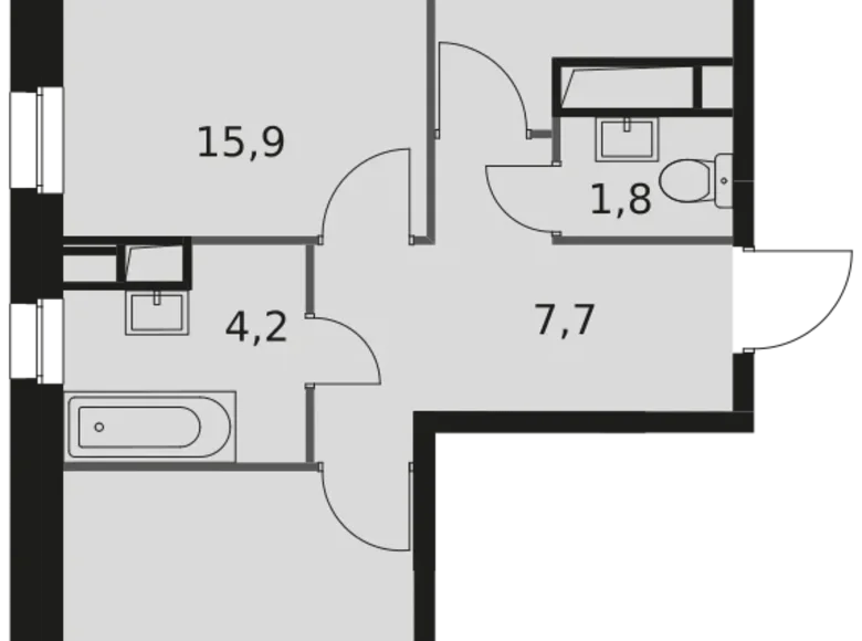 Wohnung 2 zimmer 56 m² Veshki, Russland