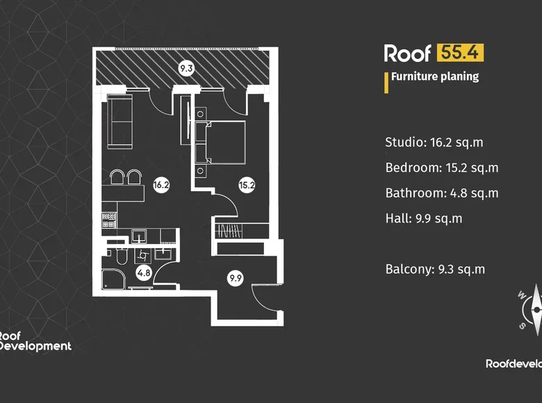 Mieszkanie 2 pokoi 57 m² Tbilisi, Gruzja