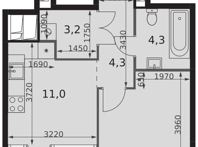 Appartement 1 chambre 39 m² Moscou, Russie