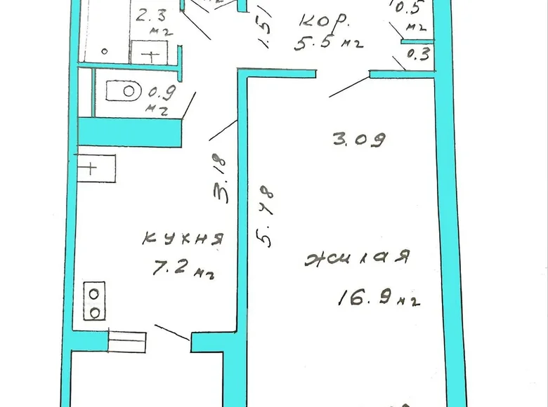 Wohnung 1 zimmer 34 m² Minsk, Weißrussland