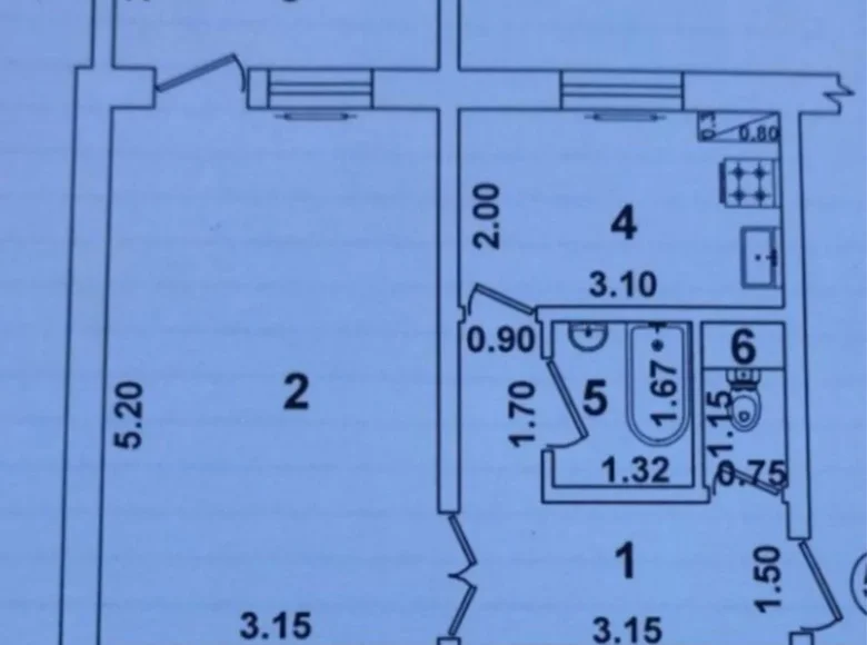 Квартира 1 комната 38 м² Ташкент, Узбекистан