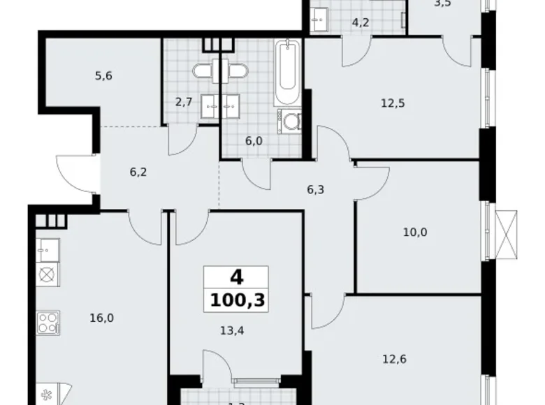 Wohnung 4 Zimmer 100 m² Südwestlicher Verwaltungsbezirk, Russland