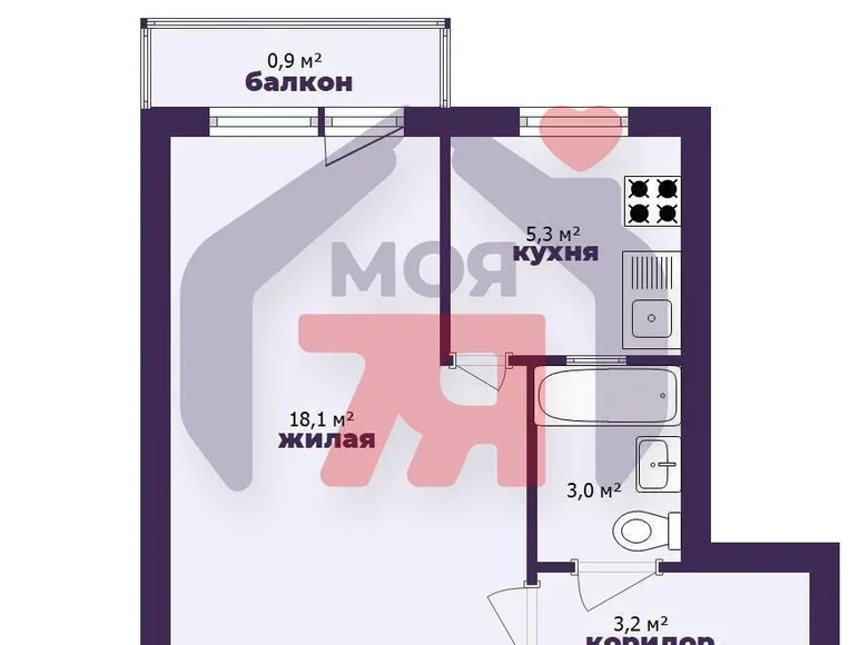 Apartamento 1 habitación 30 m² Borisov, Bielorrusia