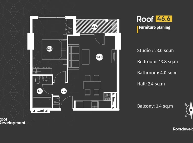 Wohnung 2 Zimmer 47 m² Georgien, Georgien