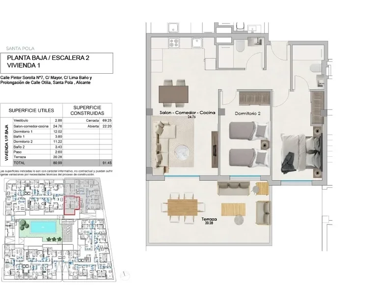 Wohnung 3 Zimmer 92 m² Santa Pola, Spanien