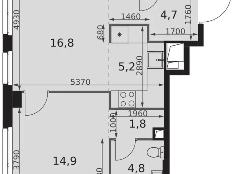 Wohnung 2 zimmer 52 m² Nordwestlicher Verwaltungsbezirk, Russland