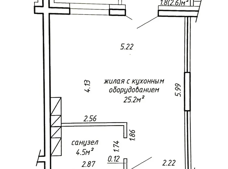 Квартира 1 комната 32 м² Минск, Беларусь