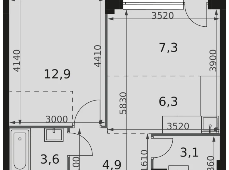 Appartement 1 chambre 40 m² Moscou, Fédération de Russie