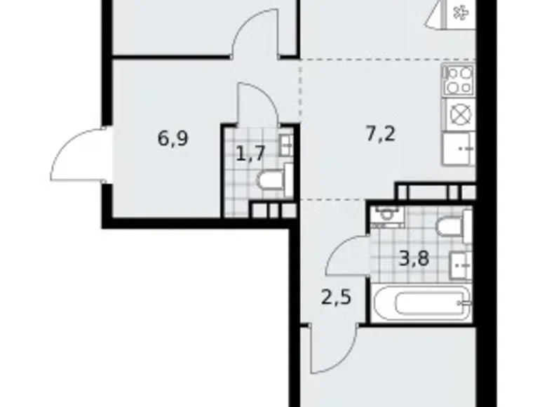 3 room apartment 60 m² poselenie Sosenskoe, Russia