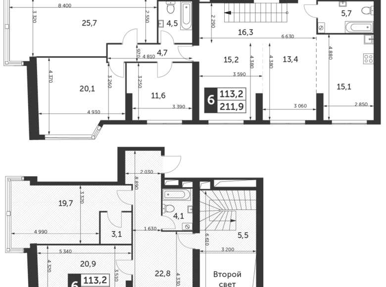 Пентхаус 6 комнат 212 м² район Коньково, Россия