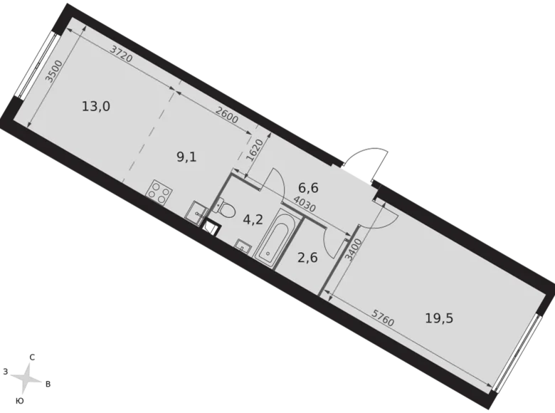 Wohnung 2 zimmer 55 m² Konkovo District, Russland