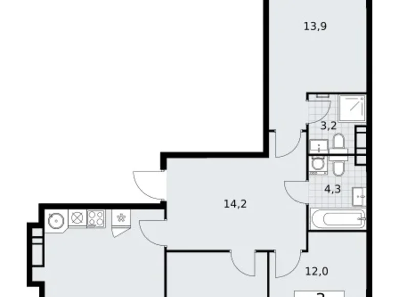 Appartement 3 chambres 79 m² Vnukovo, Russie