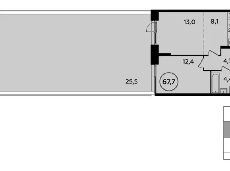 Mieszkanie 2 pokoi 67 m² poselenie Sosenskoe, Rosja