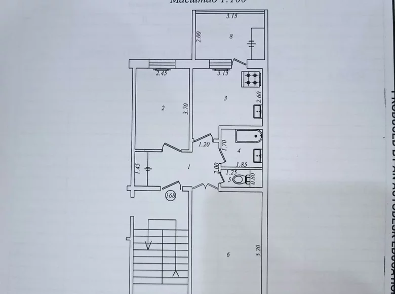 Kvartira 2 xonalar 60 m² Toshkentda