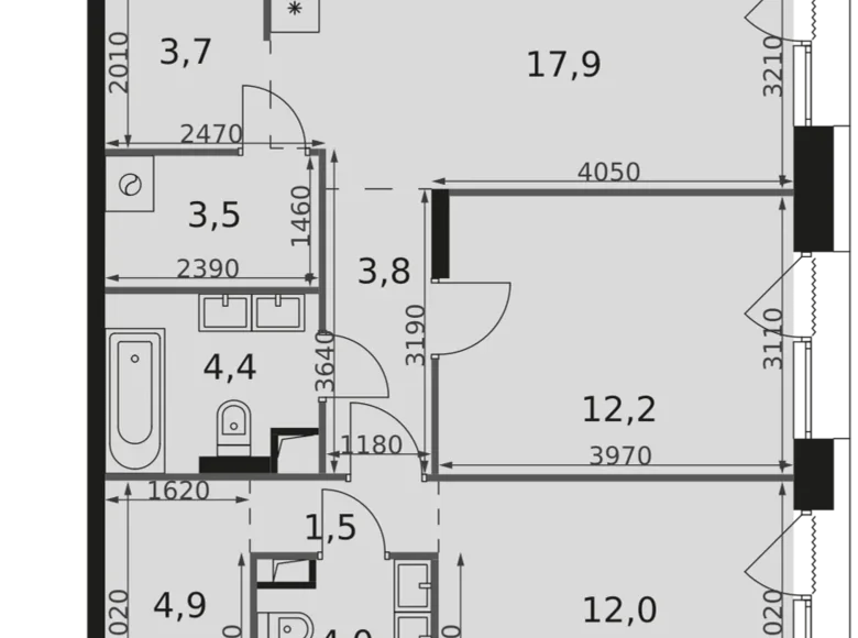 Apartamento 2 habitaciones 68 m² Rostokino District, Rusia