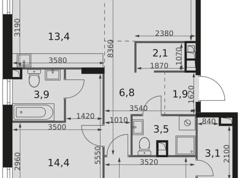 Wohnung 3 zimmer 75 m² Moskau, Russland