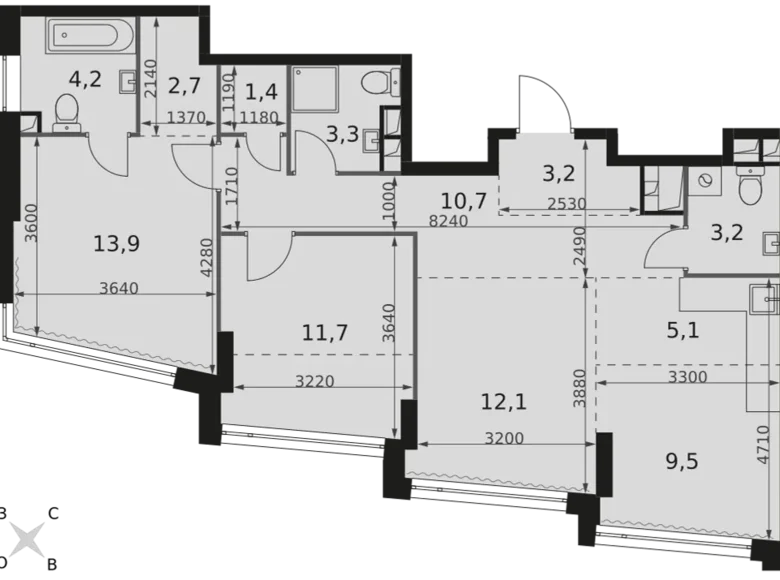 Appartement 3 chambres 81 m² Moscou, Fédération de Russie