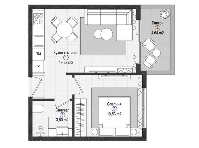 Wohnung 1 zimmer 43 m² Gazipasa, Türkei