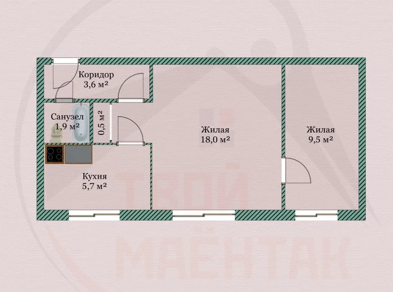 Apartamento 2 habitaciones 39 m² Minsk, Bielorrusia