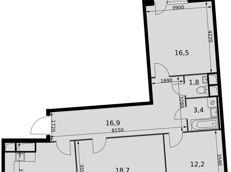 Квартира 3 комнаты 86 м² Развилка, Россия