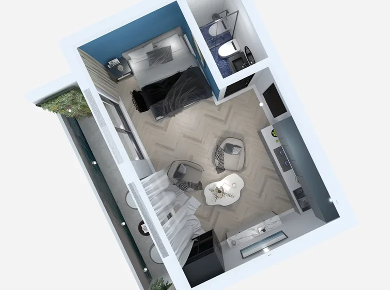 Wohnung 1 zimmer 33 m² Tiflis, Georgien