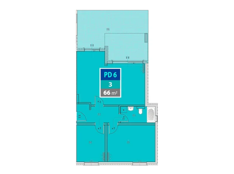 Квартира 3 комнаты 66 м² Provodina, Черногория