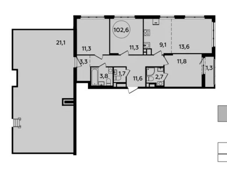 Wohnung 4 Zimmer 103 m² poselenie Sosenskoe, Russland