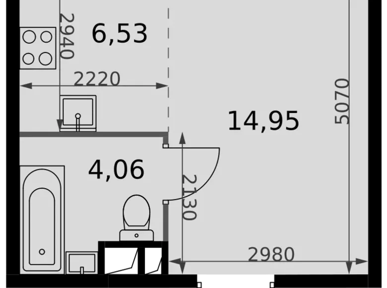 1 room studio apartment 26 m² Moscow, Russia