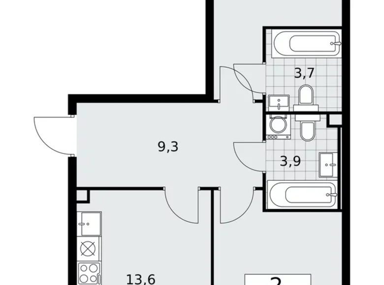 Wohnung 2 zimmer 62 m² Moskau, Russland