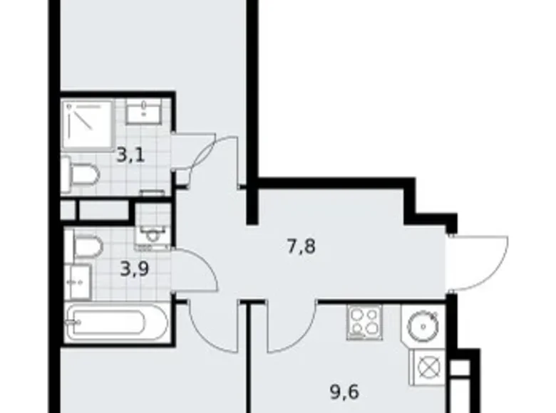 Квартира 3 комнаты 61 м² Postnikovo, Россия