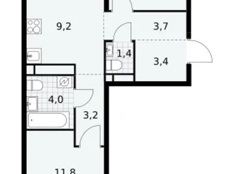 Квартира 3 комнаты 59 м² поселение Сосенское, Россия