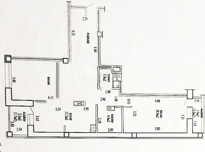 3 room apartment 76 m² Minsk, Belarus