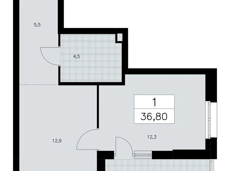 Apartamento 1 habitación 37 m² Krasnoye Selo, Rusia