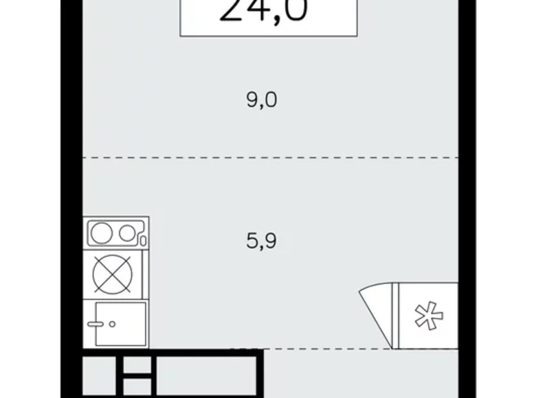 Apartamento 1 habitación 24 m² Moscú, Rusia