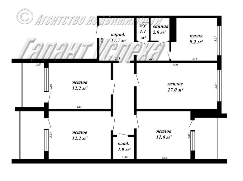 4 room apartment 95 m² Brest, Belarus