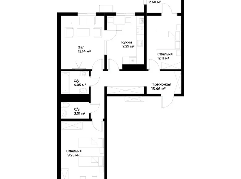 Квартира 3 комнаты 84 м² Шайхантаурский район, Узбекистан