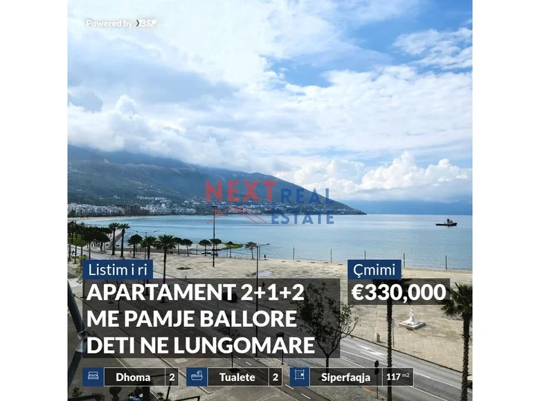 Mieszkanie 3 pokoi 117 m² Bashkia Vlore, Albania