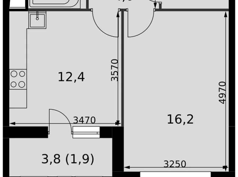 Квартира 1 комната 41 м² Развилка, Россия