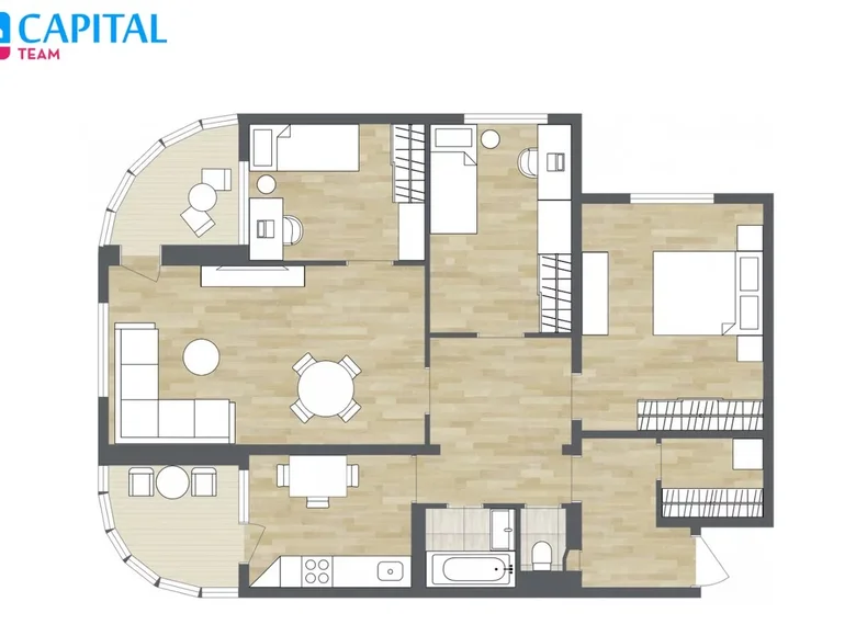 Mieszkanie 4 pokoi 92 m² Wilno, Litwa