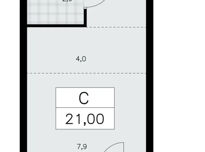 Mieszkanie 1 pokój 21 m² Krasnoye Selo, Rosja