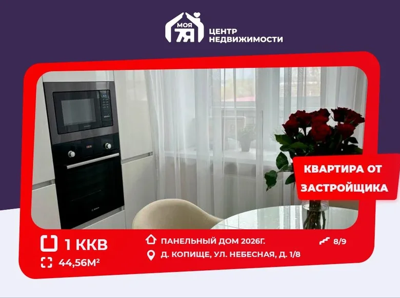 Mieszkanie 1 pokój 45 m² Kopisca, Białoruś