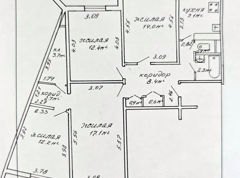 4 room apartment 82 m² Minsk, Belarus