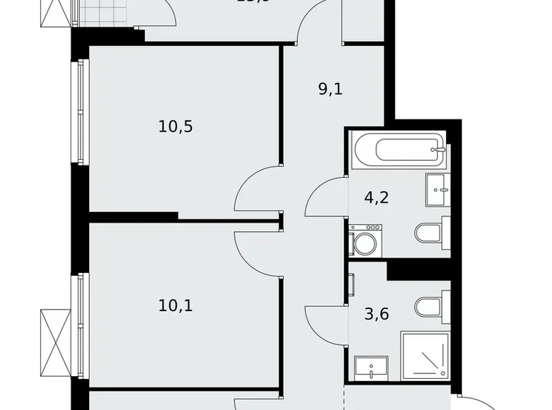 Квартира 3 комнаты 70 м² поселение Сосенское, Россия