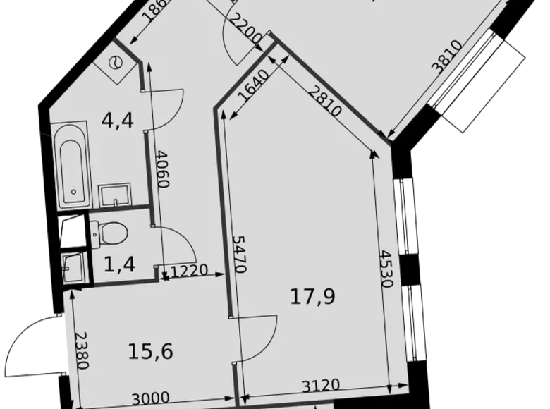 Квартира 2 комнаты 69 м² Развилка, Россия