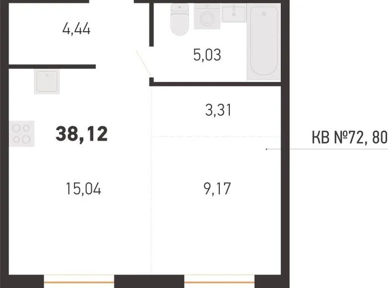 Mieszkanie 2 pokoi 38 m² Kopisca, Białoruś