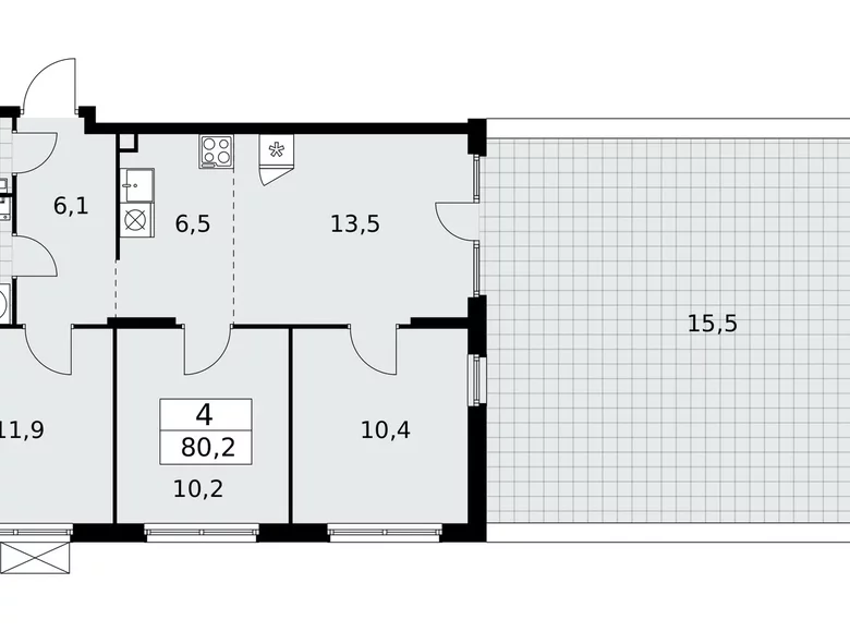 Appartement 4 chambres 80 m² poselenie Desenovskoe, Fédération de Russie