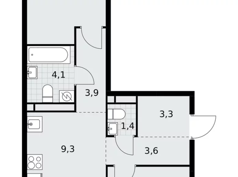 Apartamento 3 habitaciones 59 m² Postnikovo, Rusia