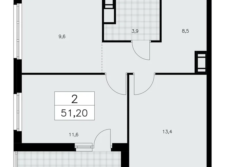 Apartamento 2 habitaciones 51 m² Krasnoye Selo, Rusia