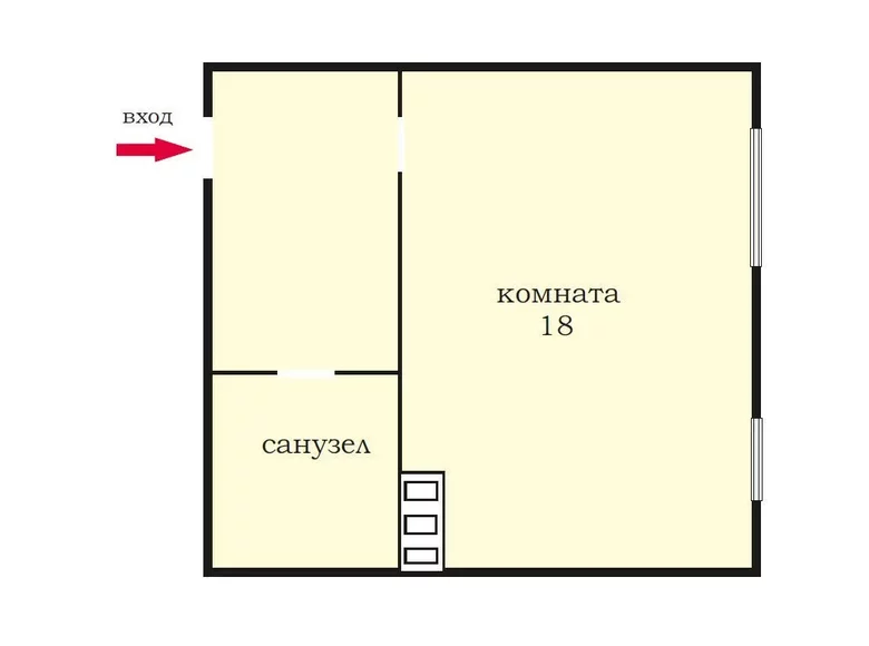 Apartment 27 m² Pudost, Russia