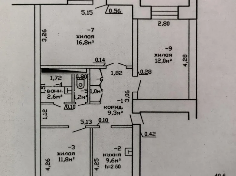 Квартира 3 комнаты 65 м² Ипуть, Беларусь